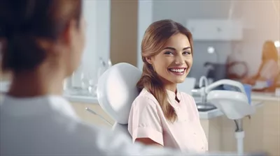 عکس دختری زیبا در حال بازدید از دندانپزشک و تجربه ای متفاوت
