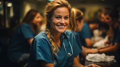 عکس فضای داخلی داروخانه با نور گرم و داروساز مشغول به کار در میان قفسه ها