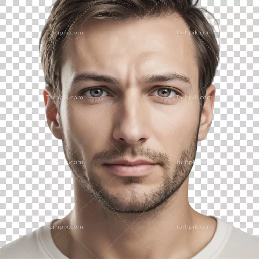 عکس دوربری مردی با ریش و پیراهن سفید در حال نشستن در یک کافه دنج