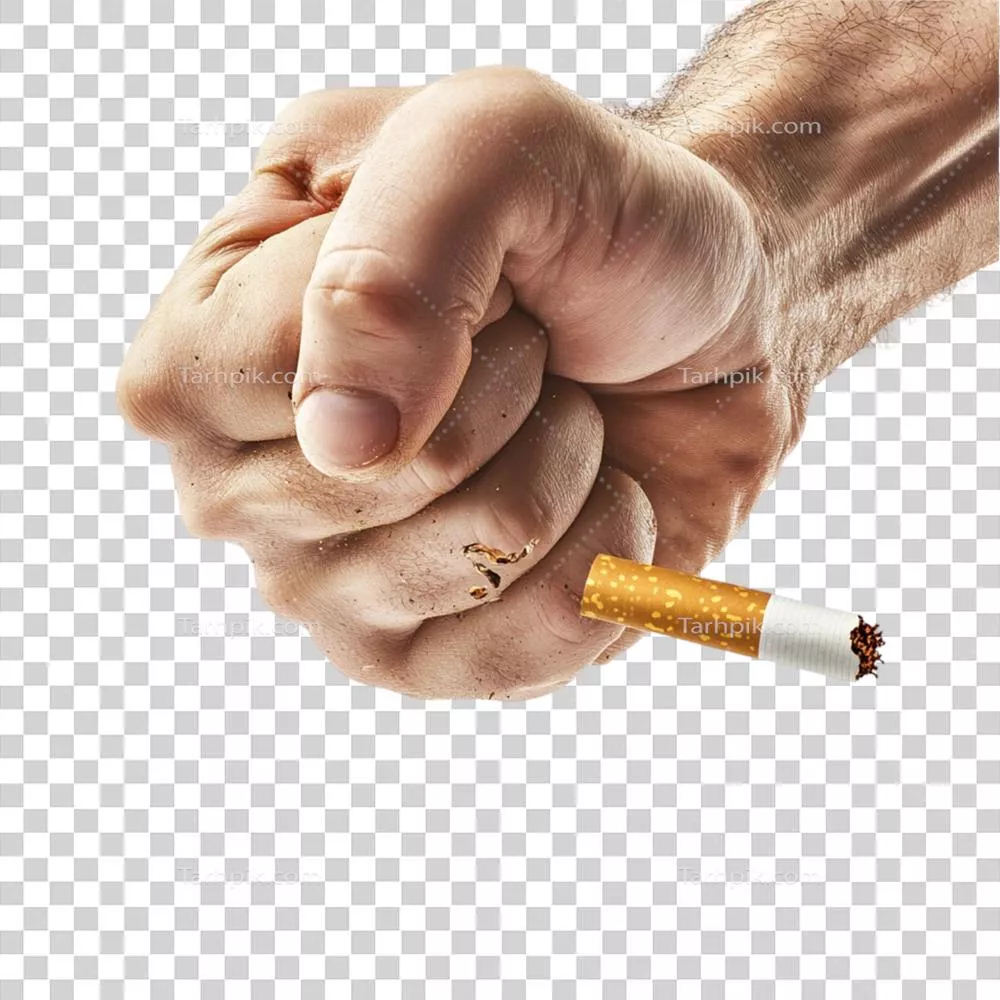 عکس دوربری فشردن میخ با دستانی قوی و پرانرژی در یک لحظه هیجان انگیز