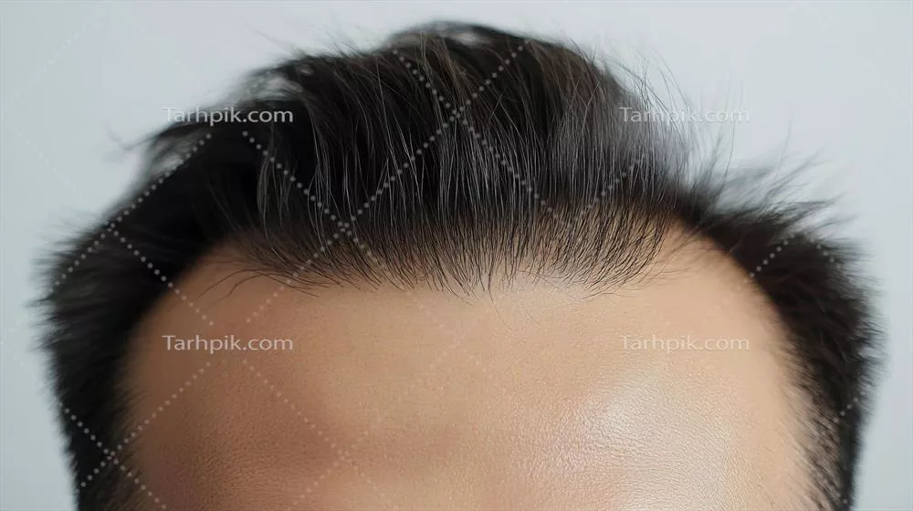 عکس پرتره ای نزدیک از مردی متفکر با سر طاس در پس زمینه ای ملایم