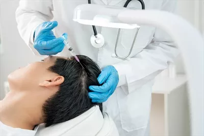 عکس متخصص تزریق مو و تونیک مو برای مردان آسیایی با مشکلات ریزش و نازک شدن مو