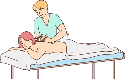 عکس دوربری تراپیست در حال انجام ماساژ برای یک مشتری زن با تکنیک های حرفه ای