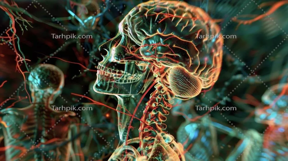 عکس تصویری شگفت انگیز از سیستم عصبی که مغز، نخاع و اعصاب را به نمایش می گذارد