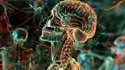 عکس تصویری شگفت انگیز از سیستم عصبی که مغز، نخاع و اعصاب را به نمایش می گذارد
