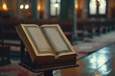 عکس کتاب مقدس قرآن: تجلیات هنر اسلامی در مساجد با استفاده از هوش مصنوعی