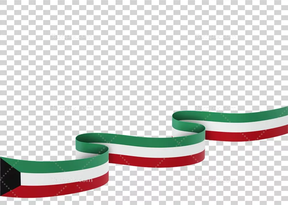 عکس دوربری طراحی پرچم کویت برای روز ملی استقلال با پس زمینه شفاف