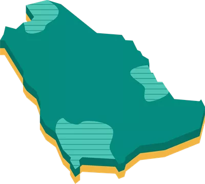 عکس دوربری نقشه سه بعدی عربستان سعودی با جزئیات دقیق و جذاب