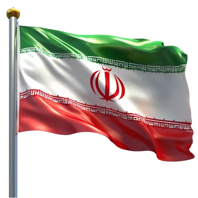 عکس دوربری پرچم ایران در حال اهتزاز با رنگ های زنده سبز، سفید و قرمز