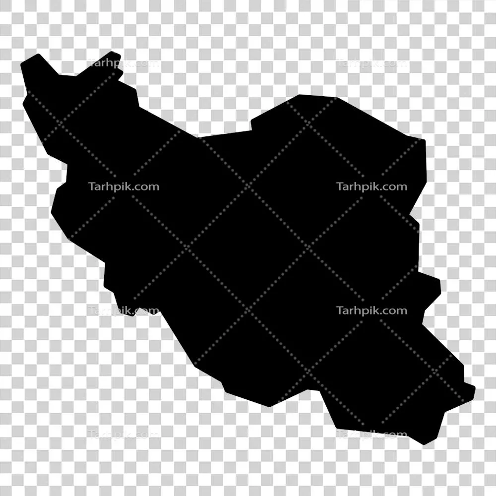 عکس دوربری نقشه سیاه و سفید ایران با طراحی مدرن و ساده