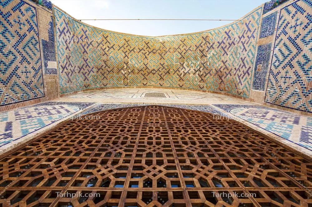 عکس نمای بیرونی مسجد کوک گمباز در شهر شاهرود، قشقدریو، ازبکستان