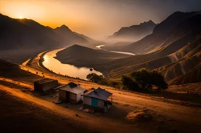 عکس طلوع آفتاب بر فراز کوه ها و دره ها: نمایی زیبا و دلنشین