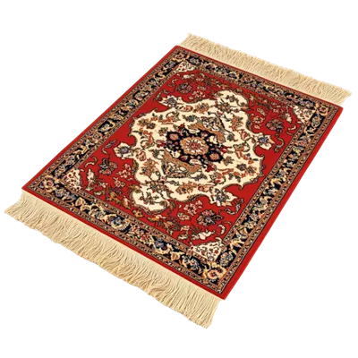 عکس دوربری فرش ایرانی لوکس با الگوهای پیچیده که نماد ظرافت و میراث غنی صنایع دستی است