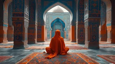 عکس زنی در حال انجام مراسم مذهبی خود در حین عبادت