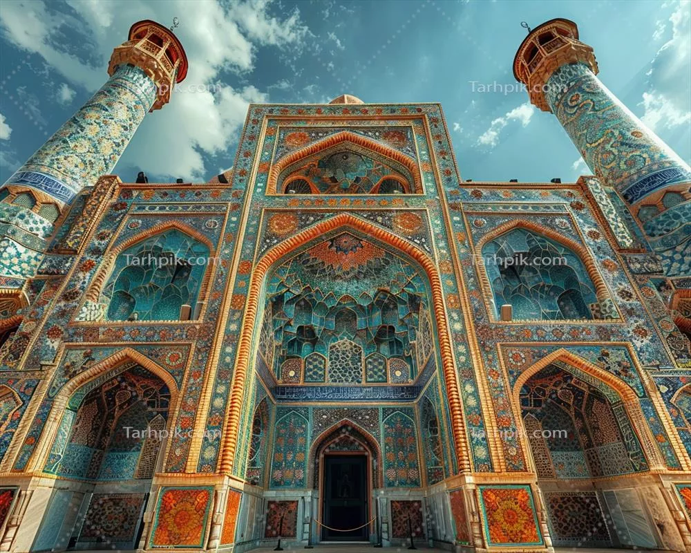 عکس مساجد با طراحی های پیچیده و زیبا در نمای خارجی