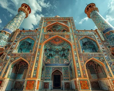 عکس مساجد با طراحی های پیچیده و زیبا در نمای خارجی