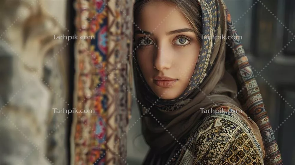 عکس زنی جوان در لباس سنتی با نگاهی پر از امید و آرزو