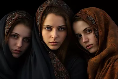 عکس گروهی از زنان مسلمان توانمند با استفاده از هوش مصنوعی