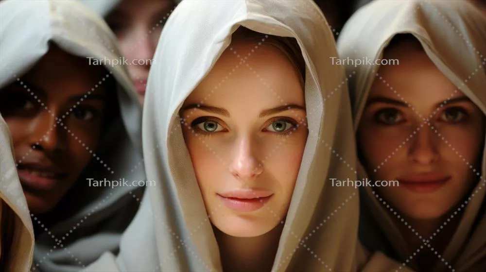 عکس زنان محجبه در یک تجمع، نماد همبستگی و اتحاد در جامعه