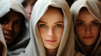 عکس زنان محجبه در یک تجمع، نماد همبستگی و اتحاد در جامعه