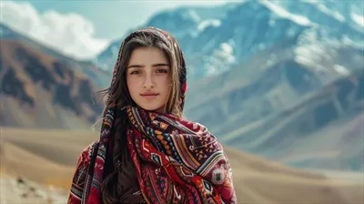 عکس زنی با وقار در لباس سنتی، نماد فرهنگ و زیبایی ایرانی
