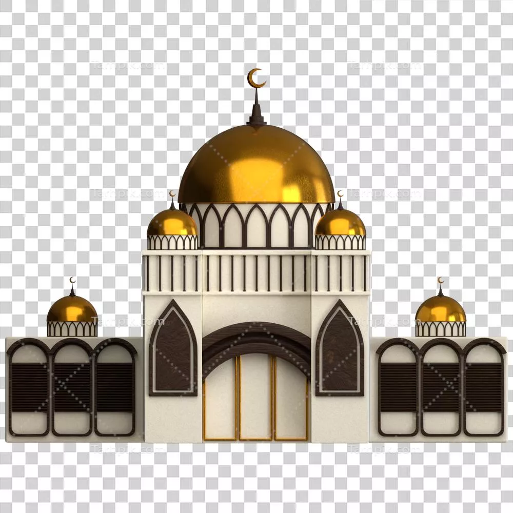 عکس دوربری مدل سه بعدی مسجد با جزئیات دقیق و طراحی زیبا