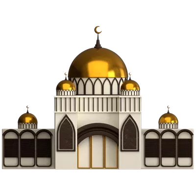 عکس دوربری مدل سه بعدی مسجد با جزئیات دقیق و طراحی زیبا