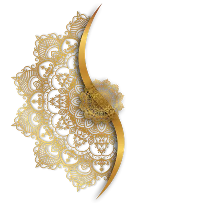 عکس دوربری طرح زیبا و هنری ماندالا با رنگ طلایی برای تزئینات داخلی