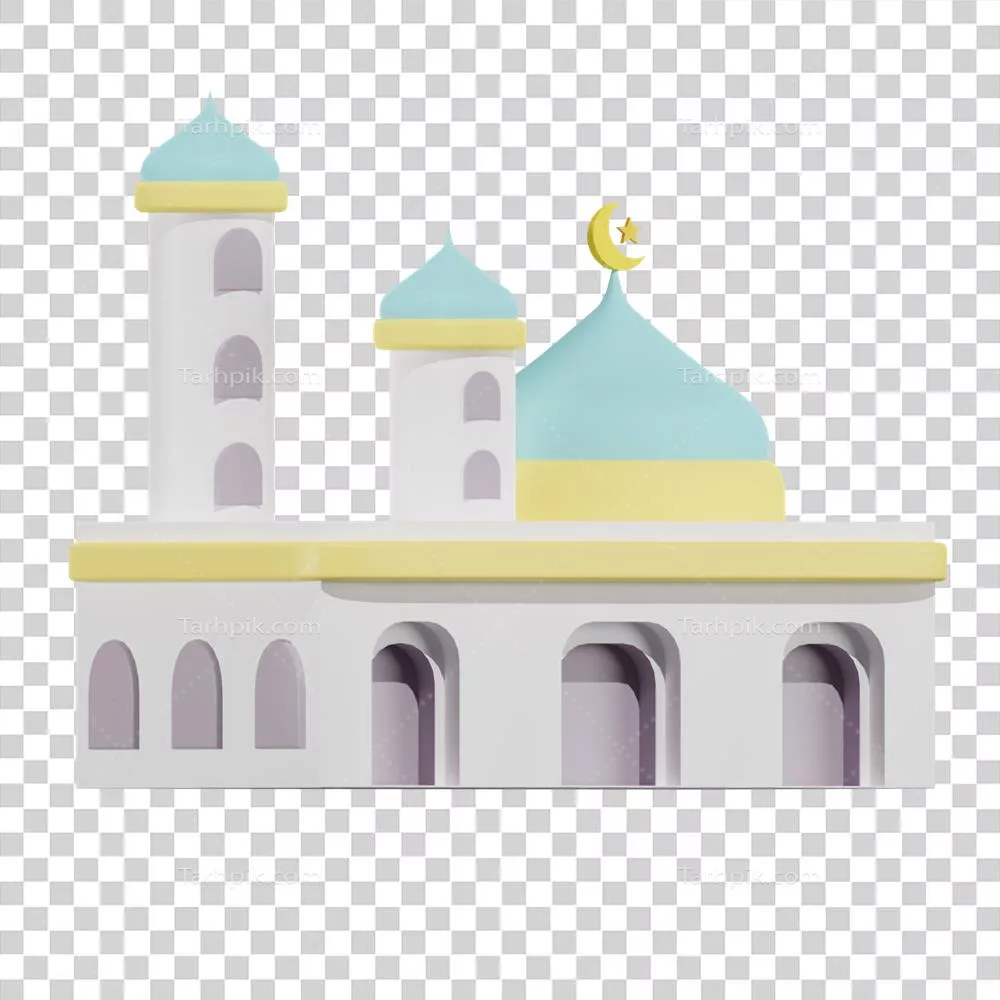 عکس دوربری تصاویر سه بعدی زیبا از مساجد در ماه رمضان برای استفاده در طراحی