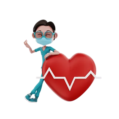 عکس دوربری تصویر سه بعدی از شخصیت پرستار با جزئیات بالا و طراحی زیبا