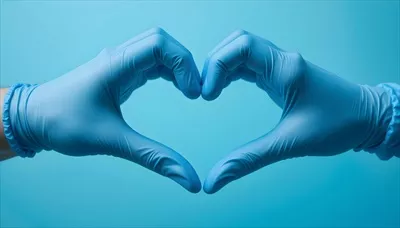 عکس مفهوم پزشکی با قلب در دستان: نماد عشق و مراقبت از سلامت