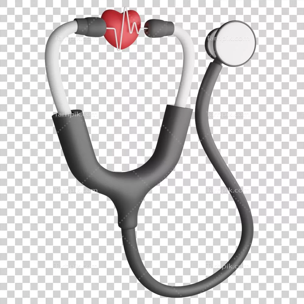 عکس دوربری تصویری زیبا از طراحی مسطح قلب و گوشی پزشکی برای مفاهیم سلامت