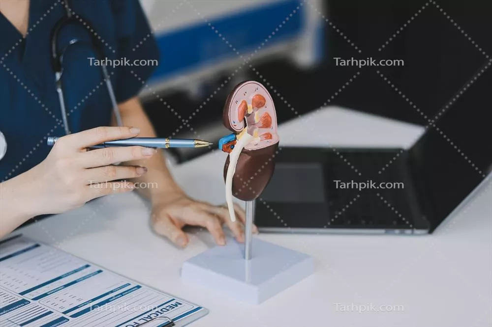 عکس پرتره ای از یک پزشک زن جوان متخصص قلب در محیط کلینیک مدرن