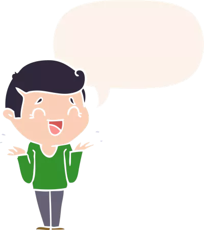 عکس دوربری مردی گیج و خندان در سبک کارتونی با حباب گفتار در طراحی ریترو
