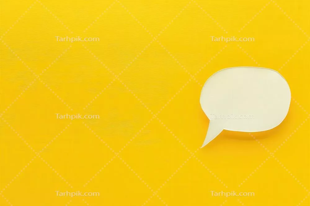 عکس پنجره چت پشتیبانی مشتری با پس زمینه زرد روشن برای تعامل و کمک