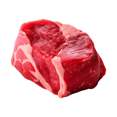 عکس دوربری استیک تازه و خام گوشت گوساله با کیفیت بالا بر روی پس زمینه شفاف