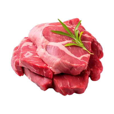 عکس دوربری استیک تازه و خام گوشت گوساله با کیفیت بالا بر روی پس زمینه شفاف