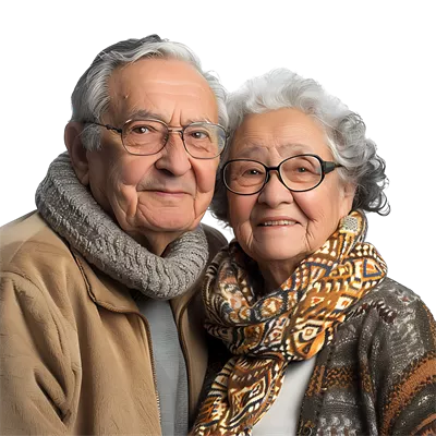 عکس دوربری لحظه های شاد grandparents در پس زمینه ای شفاف و جداشده