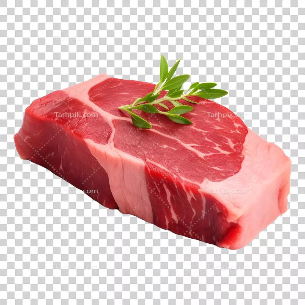 عکس دوربری گوشت خام گوساله با کیفیت بالا بر روی پس زمینه شفاف