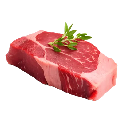 عکس دوربری گوشت خام گوساله با کیفیت بالا بر روی پس زمینه شفاف