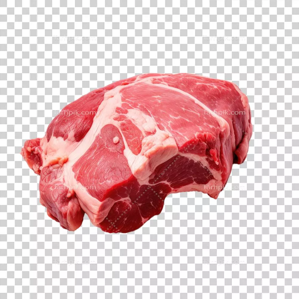 عکس دوربری قطعه ای خوشمزه و لذیذ از گوشت با پس زمینه شفاف