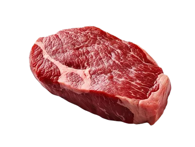 عکس دوربری استیک خام گوشت گوساله با کیفیت بالا و پس زمینه شفاف