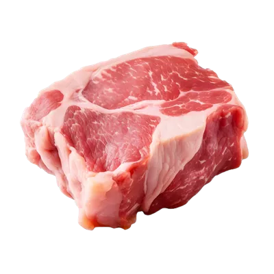 عکس دوربری گوشت خوک خام با پس زمینه جدا شده برای استفاده در طراحی