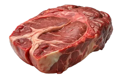 عکس دوربری استیک دنده خام با ادویه و گیاهان - نمای سه بعدی جذاب