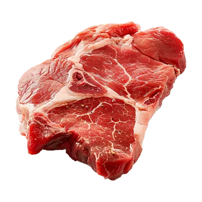 عکس دوربری گوشت خام گوساله با کیفیت بالا بر روی پس زمینه شفاف