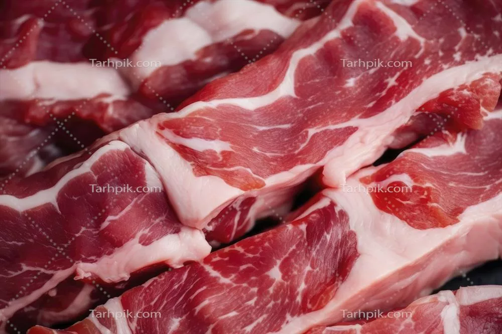 عکس تصویری از گوشت خوک با بافتی جذاب و دلپذیر برای علاقه مندان به آشپزی