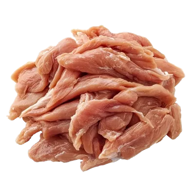 عکس دوربری قطعات سینه مرغ تازه و خوش پخت برای تهیه غذا در پس زمینه شفاف