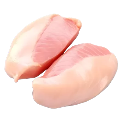 عکس دوربری تصویری سه بعدی از گوشت خام مرغ با کیفیت بالا بر روی پس زمینه شفاف