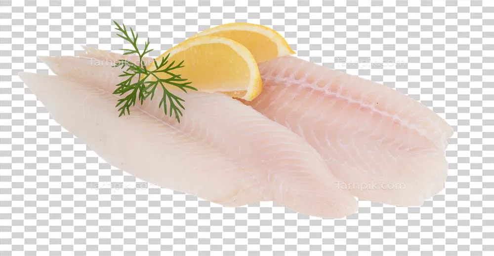 عکس دوربری فیله ماهی تازه با کیفیت عالی و پس زمینه شفاف برای استفاده در آشپزی