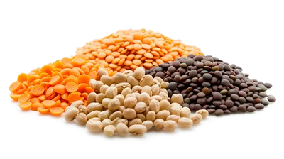 عکس دوربری ترکیب متنوع از انواع لپه و حبوبات در یک تصویر زیبا و جذاب